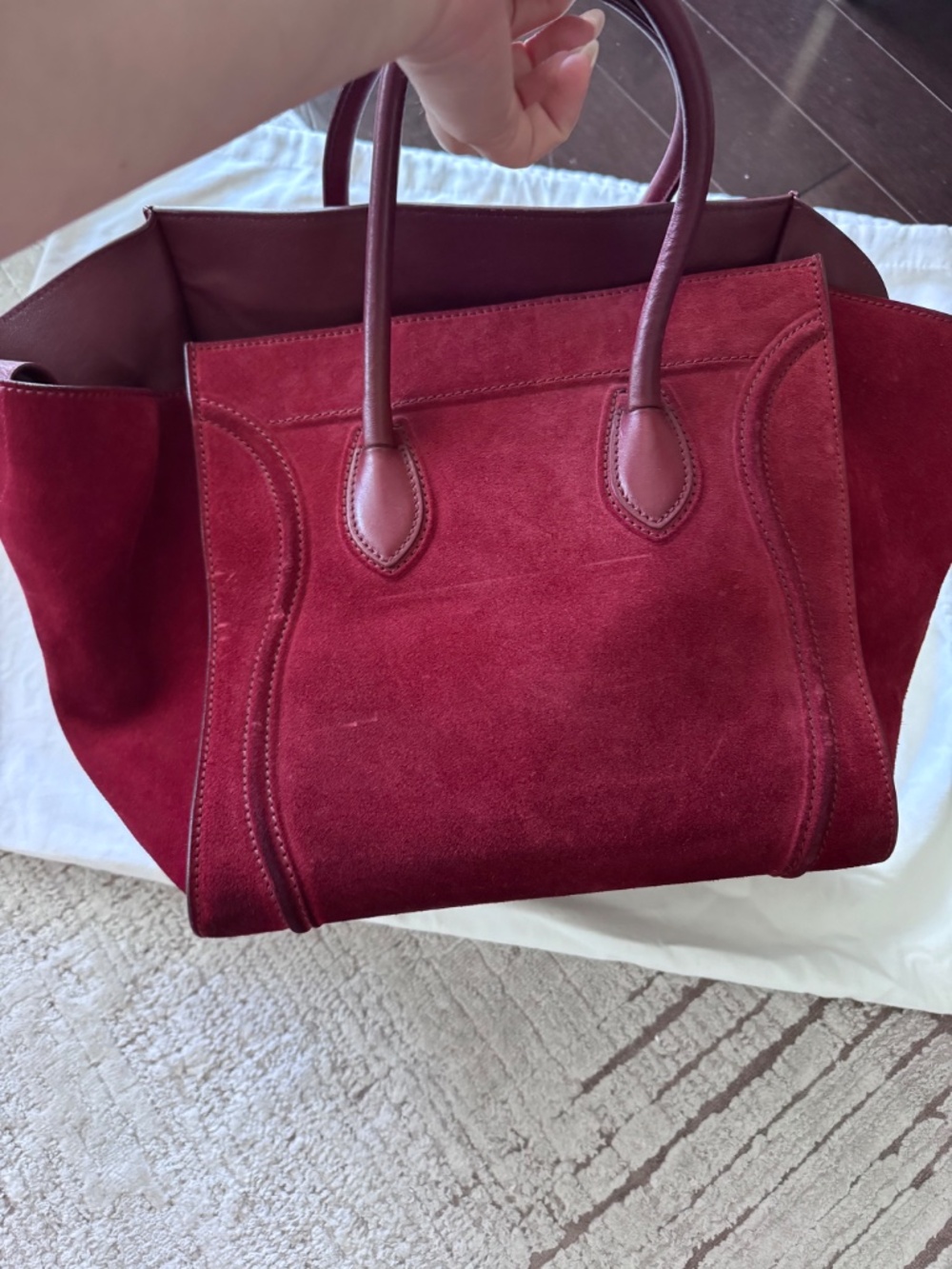 Céline Phantom Luggage Tote – Burgundy Suede – Authentic (HEWI Verified) - Picture 4 of 16